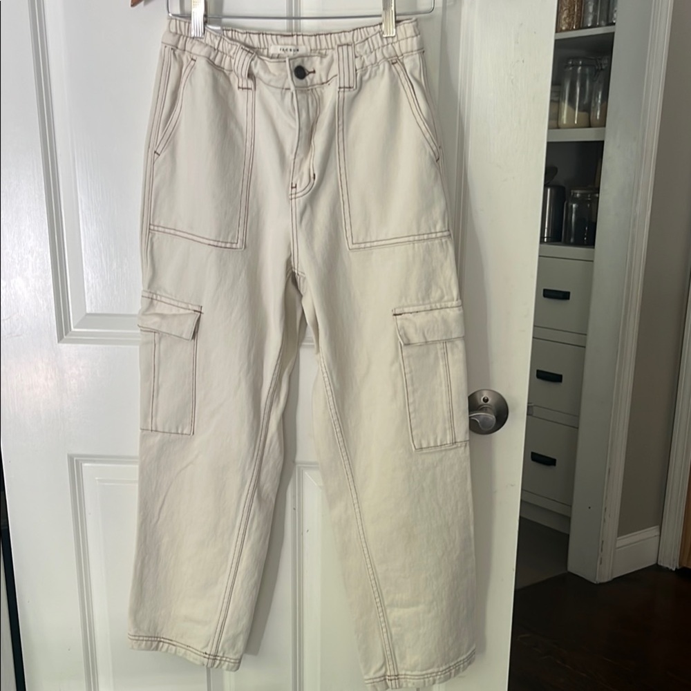 PacSun Cream Wide Leg Pants